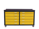 6ft Storage Cabinet with Workbench (10 Drawers)
