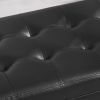 Faux Leather Upholstery Storage Ottoman Bench