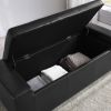 Faux Leather Upholstery Storage Ottoman Bench