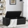 Faux Leather Upholstery Storage Ottoman Bench