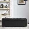 Faux Leather Upholstery Storage Ottoman Bench