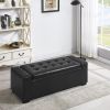 Faux Leather Upholstery Storage Ottoman Bench