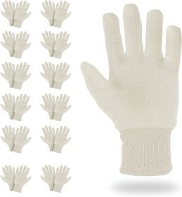 Natural Color Jersey Gloves for Men Bulk; Pack Of 24 Cotton Jersey Work Gloves; Mens Cotton Work Gloves of Natural Color (Color: Natural)